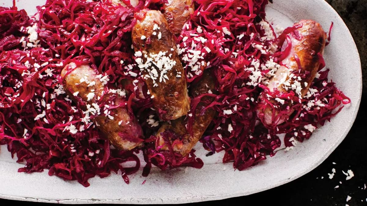 Bratwurst and Red Cabbage