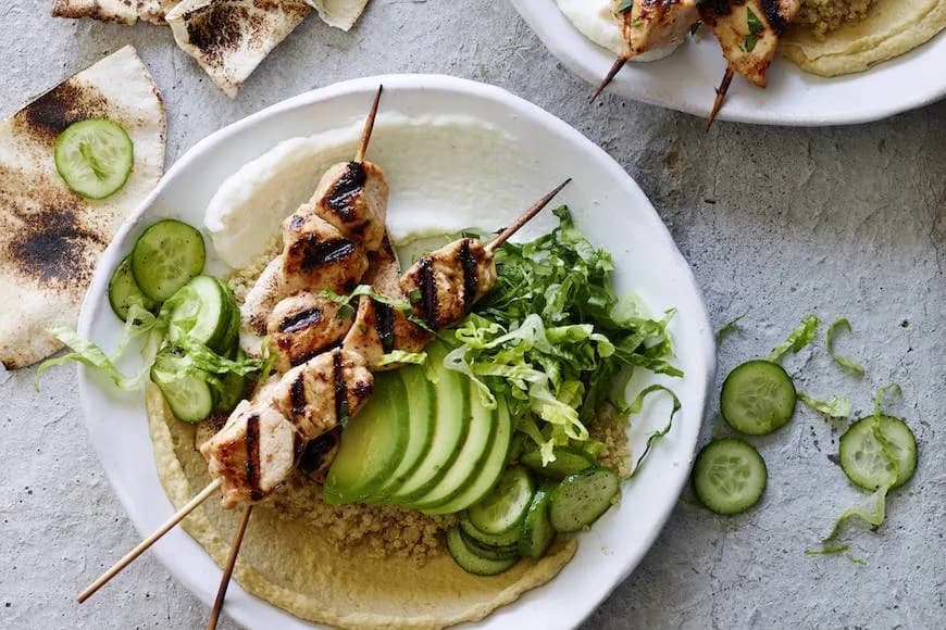 Chicken Tawook Quinoa Bowls