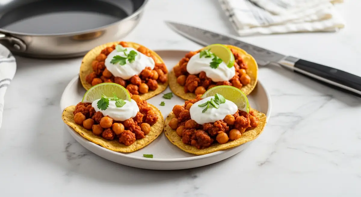 Chickpea and Chorizo Tostadas