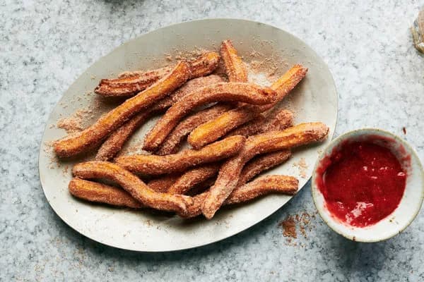 Churros with Strawberry Sauce