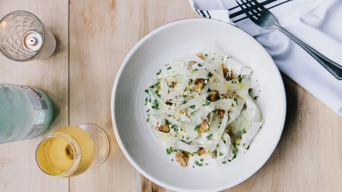Kohlrabi Caesar Salad