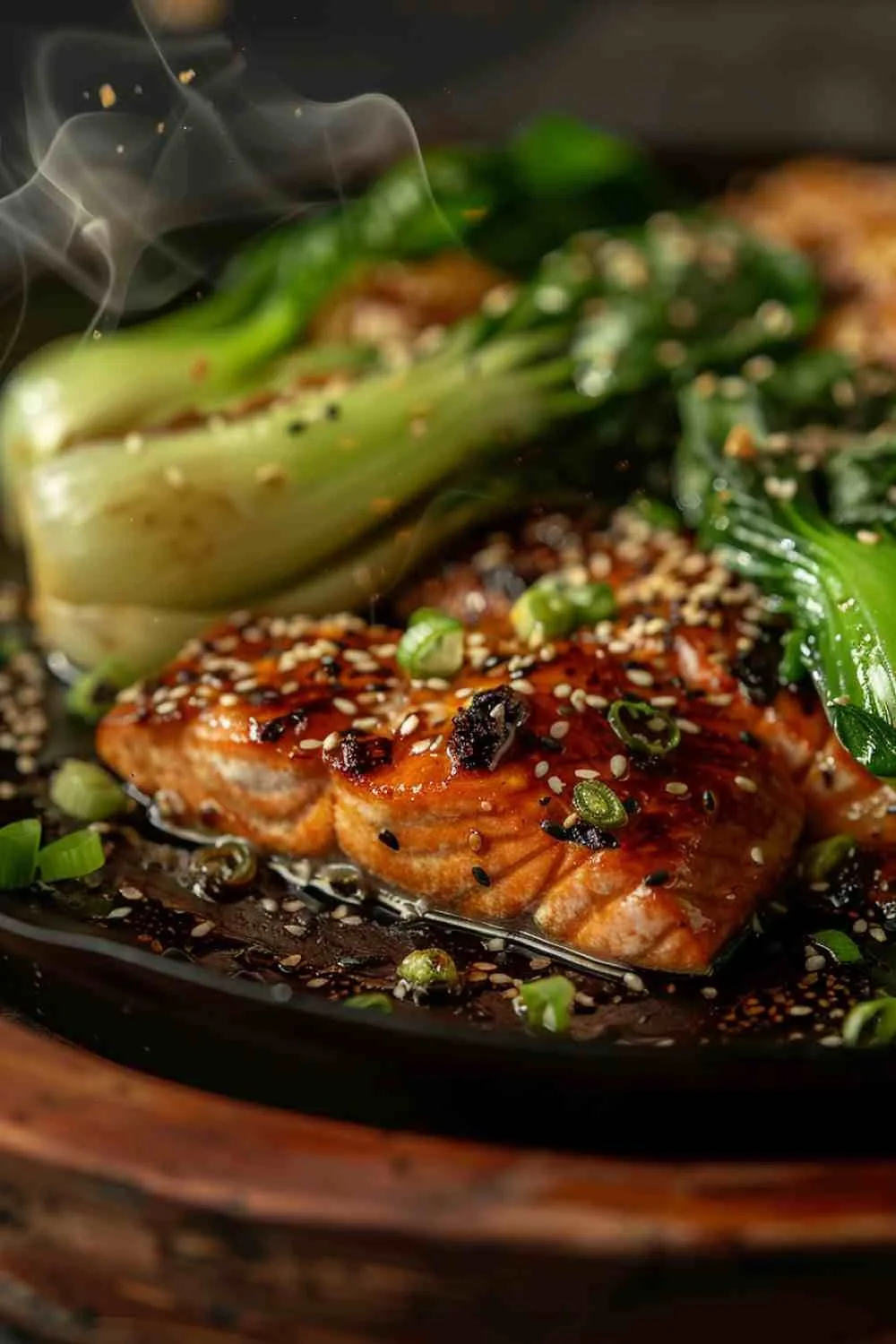 Crisp Asian Salmon with Bok Choy and Rice Noodles