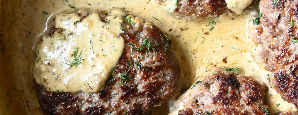 Hamburger Steaks in Creamy Dill Sauce