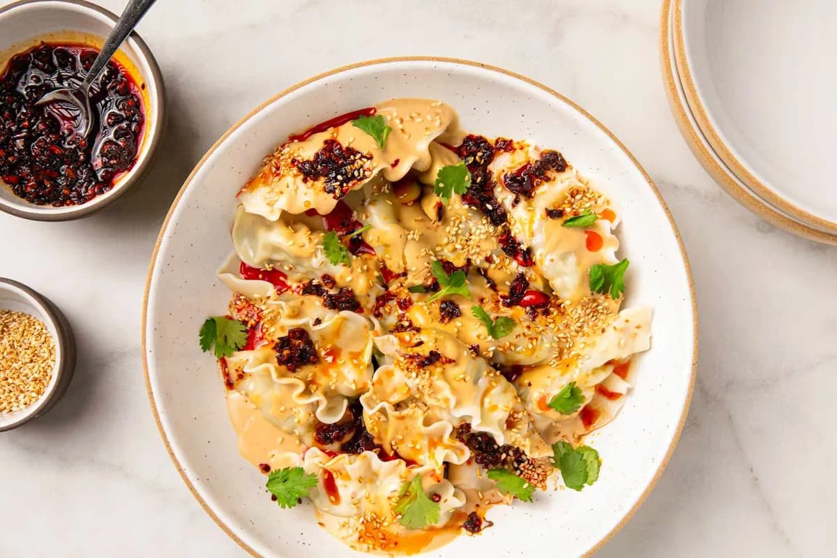 Pho Dumplings & Chunky Chili Oil: Make Ahead Meal with Vitamix