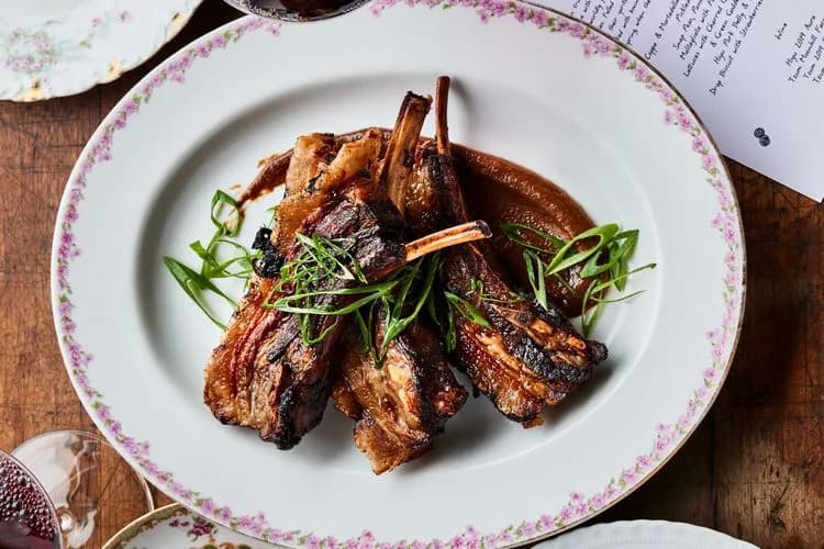 Pork Ribs with Black Garlic Miso Glaze