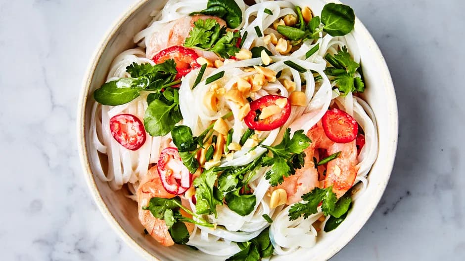 Rice Noodles with Shrimp and Coconut-Lime Dressing