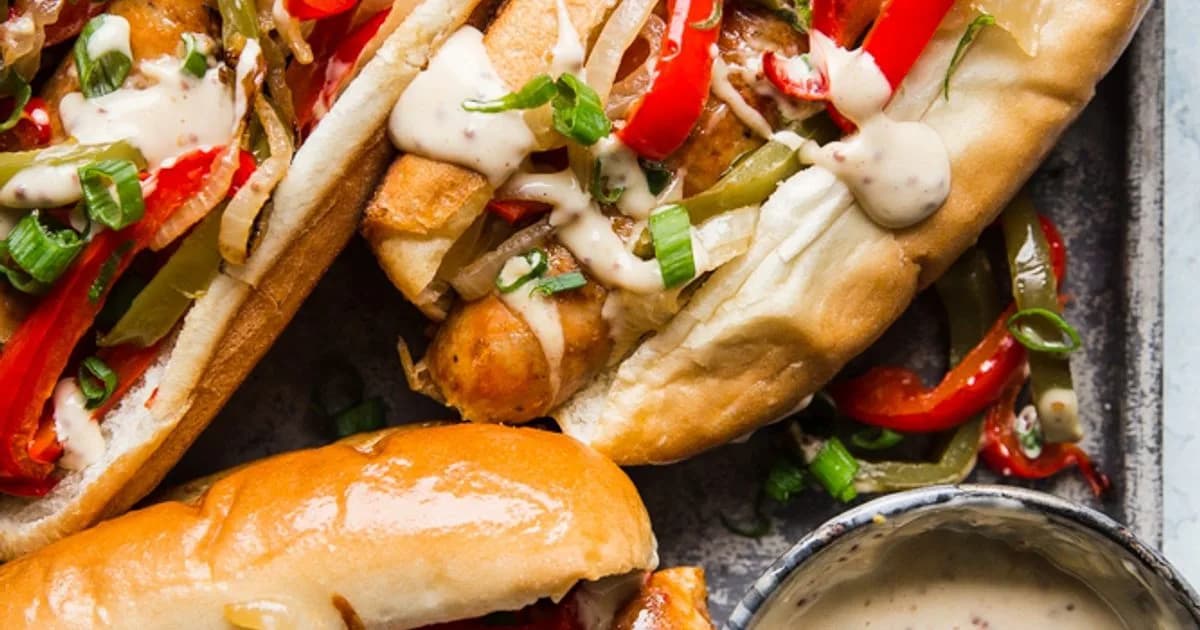 Sheet Pan Italian Sausage Heros with Honey Mustard