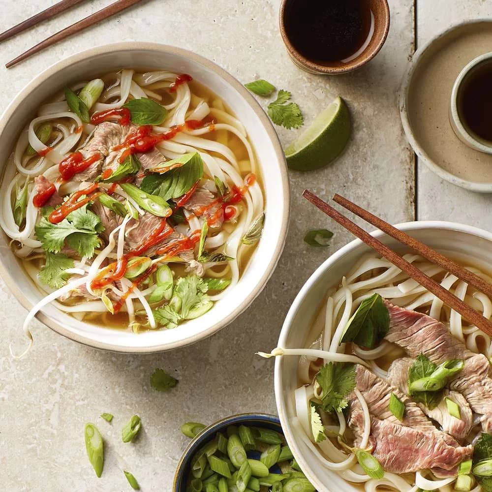 Spiced Beef Pho with Sesame-Chile Oil
