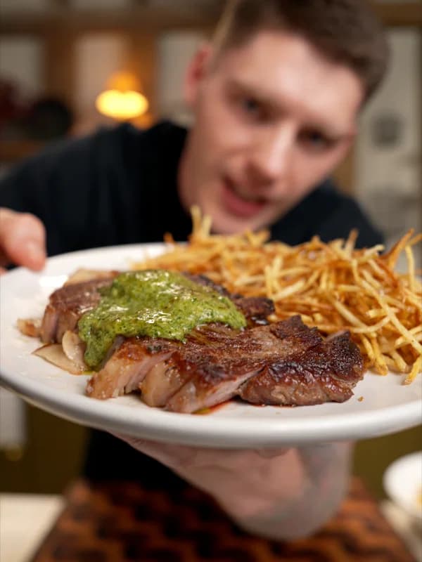 Steak Frites with Café De Paris–Style Herb Butter