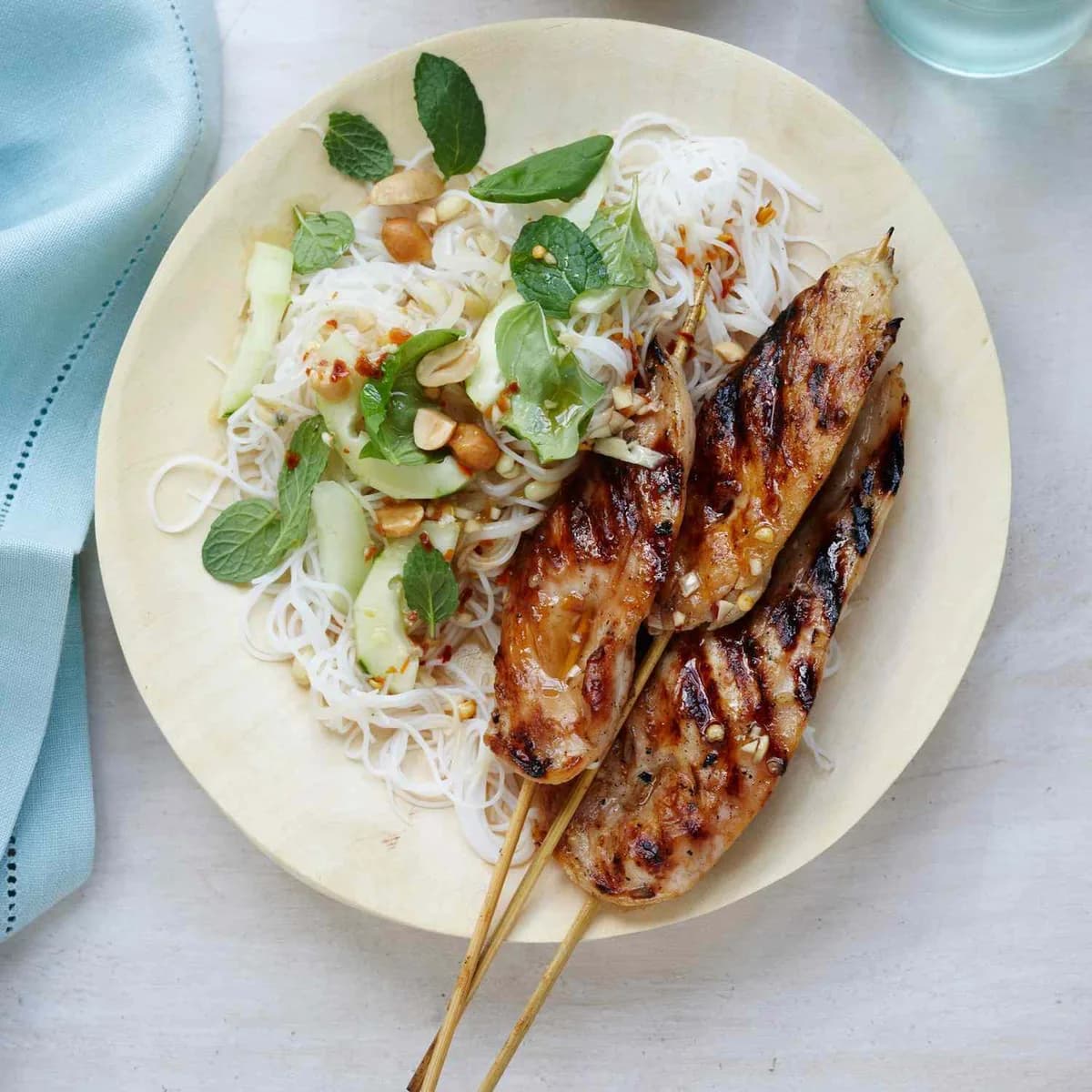 Vermicelli with Chicken Skewers and Nuoc Cham