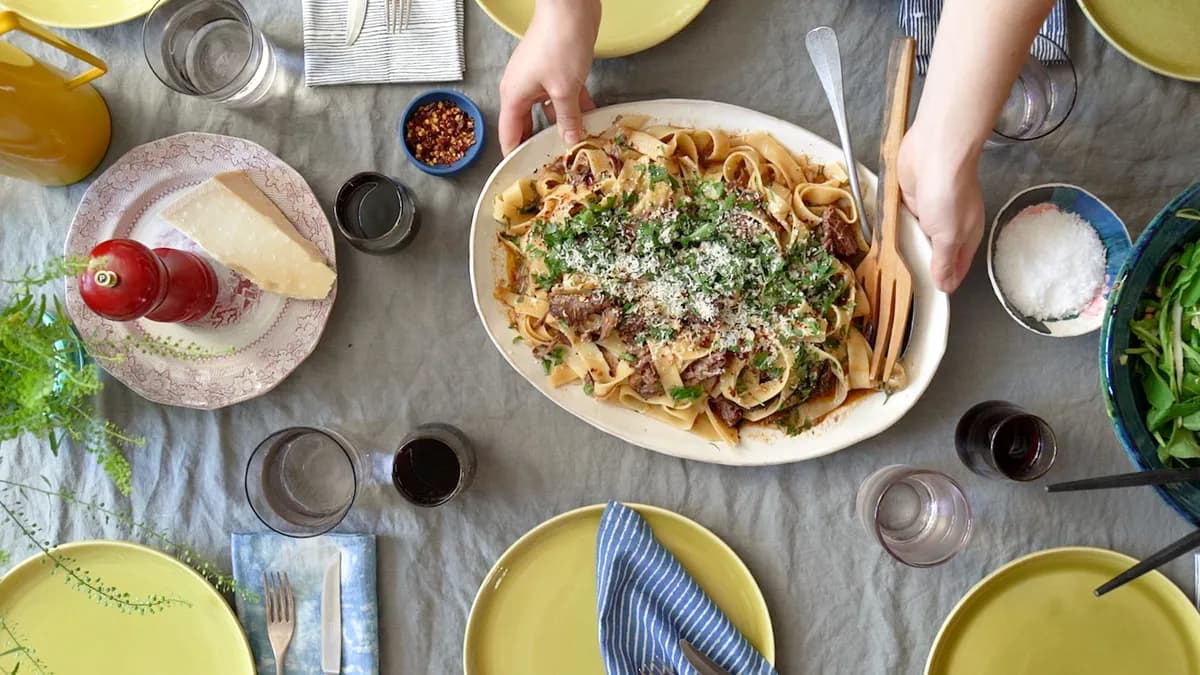 Wine-Braised Short Ribs, Meet Our Friend Pasta