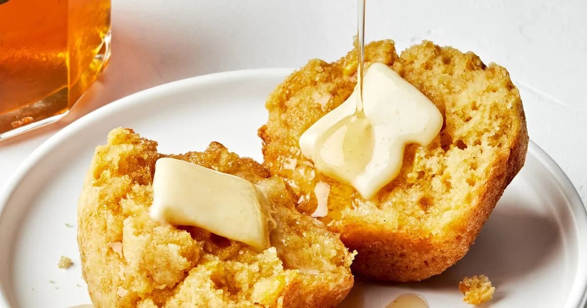 Cornbread with Creamed Corn and Jalapeño Infused Honey