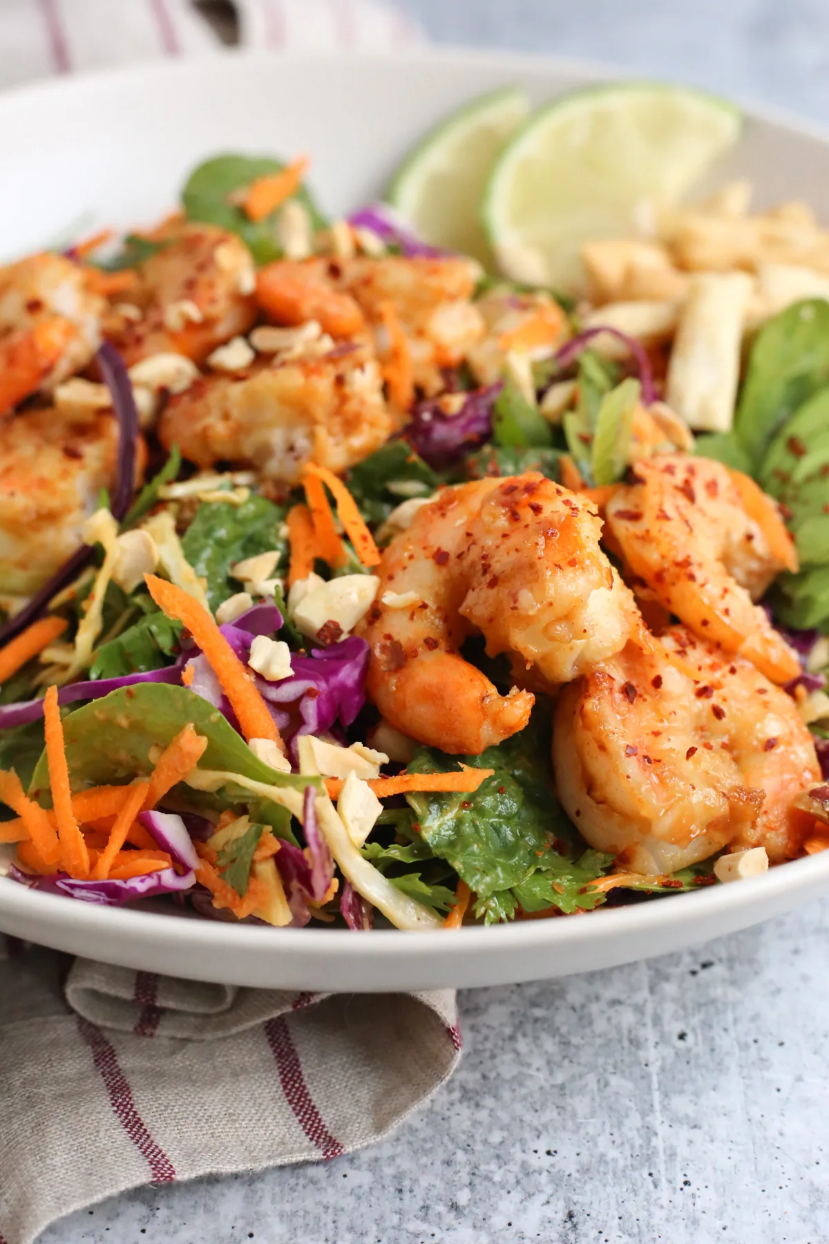 Crunchy Asian Cabbage Salad with Shrimp