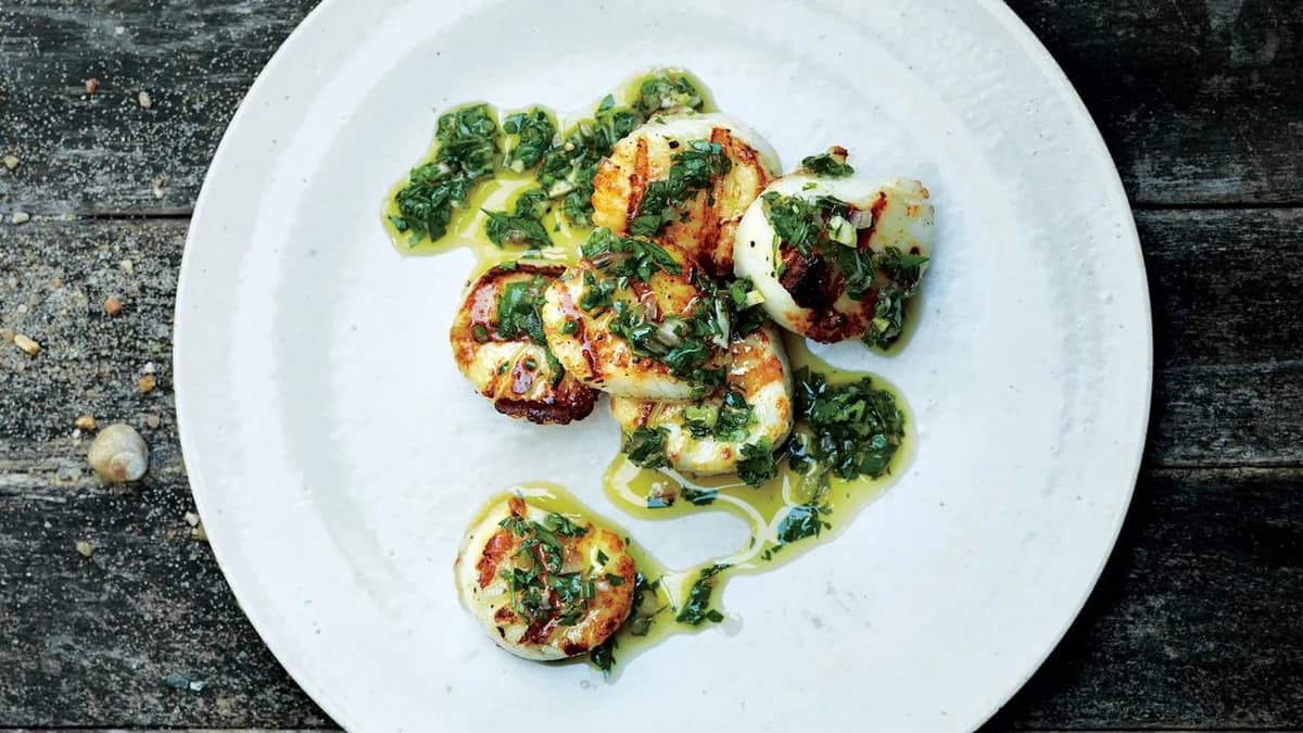 Grilled Scallops with Lemony Salsa Verde