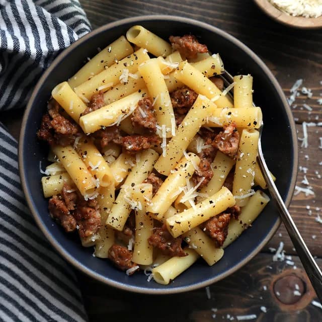 Pasta with White Sausage Sauce