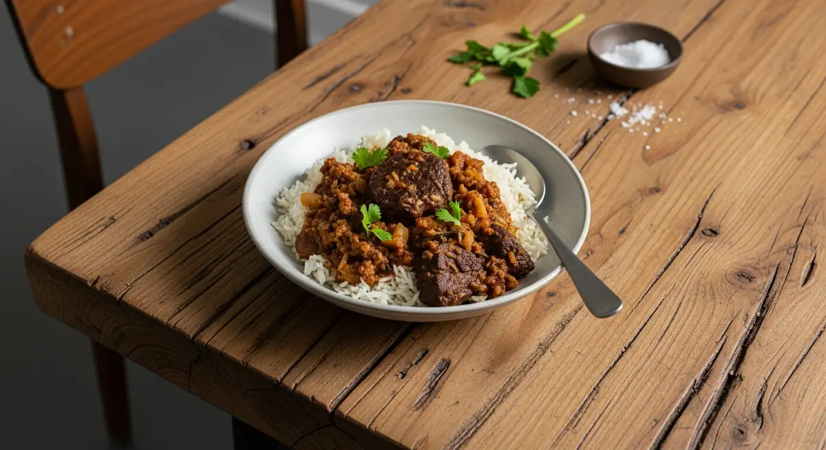 Persian Inspired Herb and Beef Stew with Rice