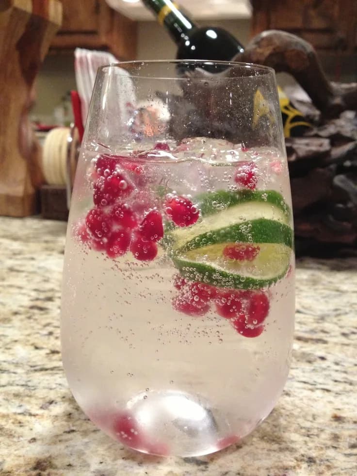 Pomegranate and Lemon White Wine Spritzer