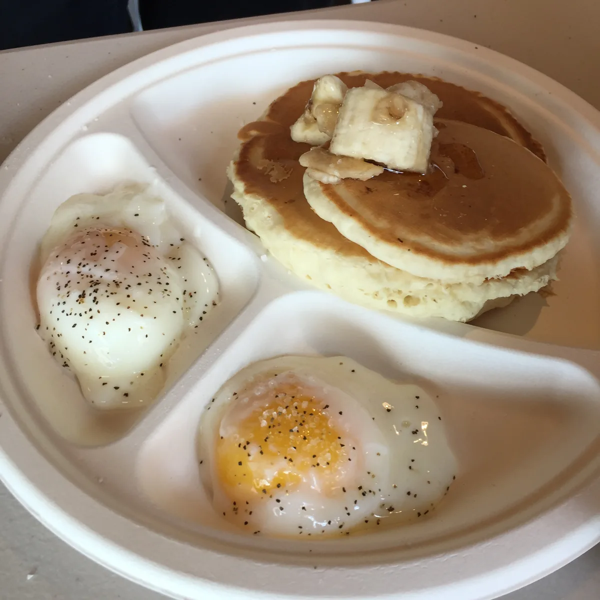 Sous Vide Eggs with a side of pancakes