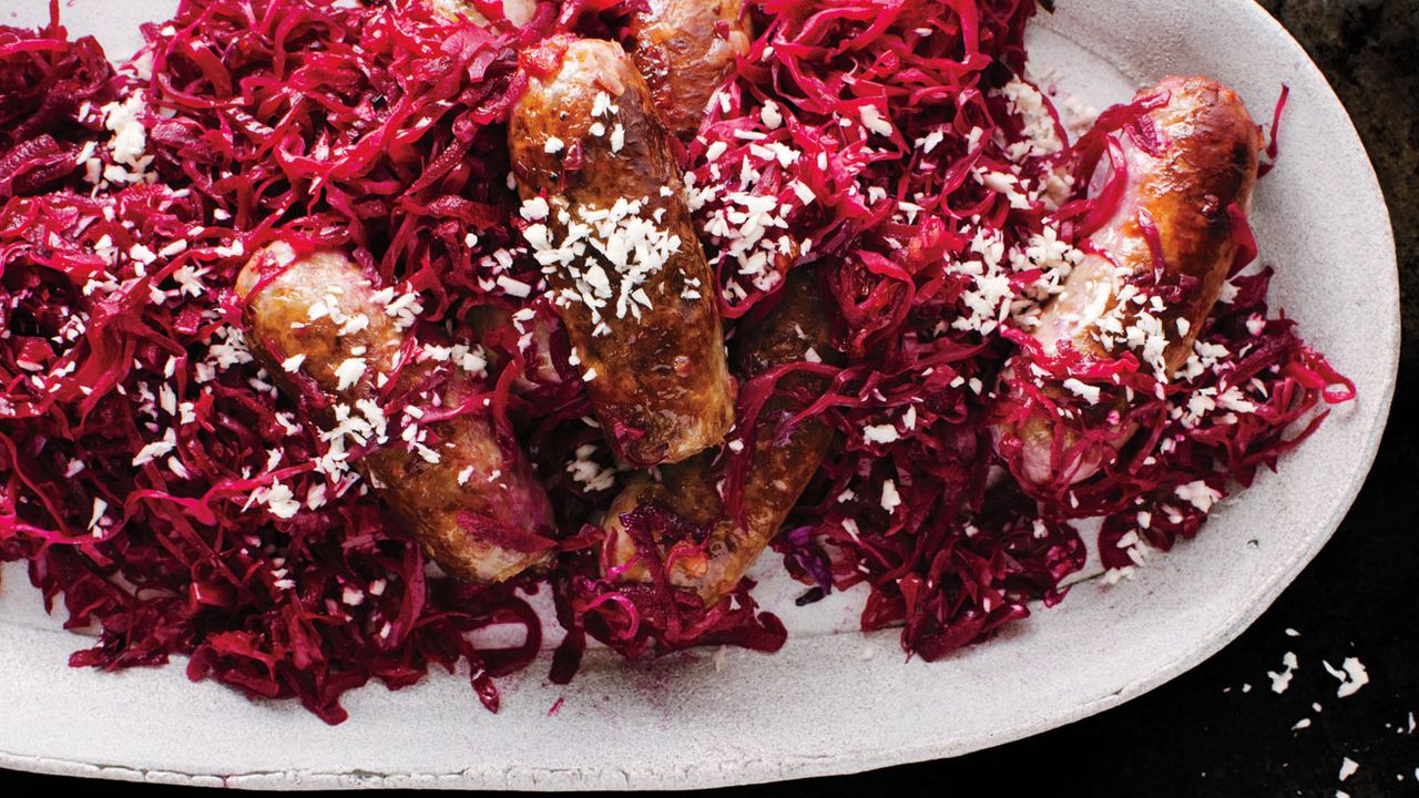 Bratwurst and Red Cabbage