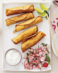 Crispy Corn Tortillas with Chicken and Cheddar