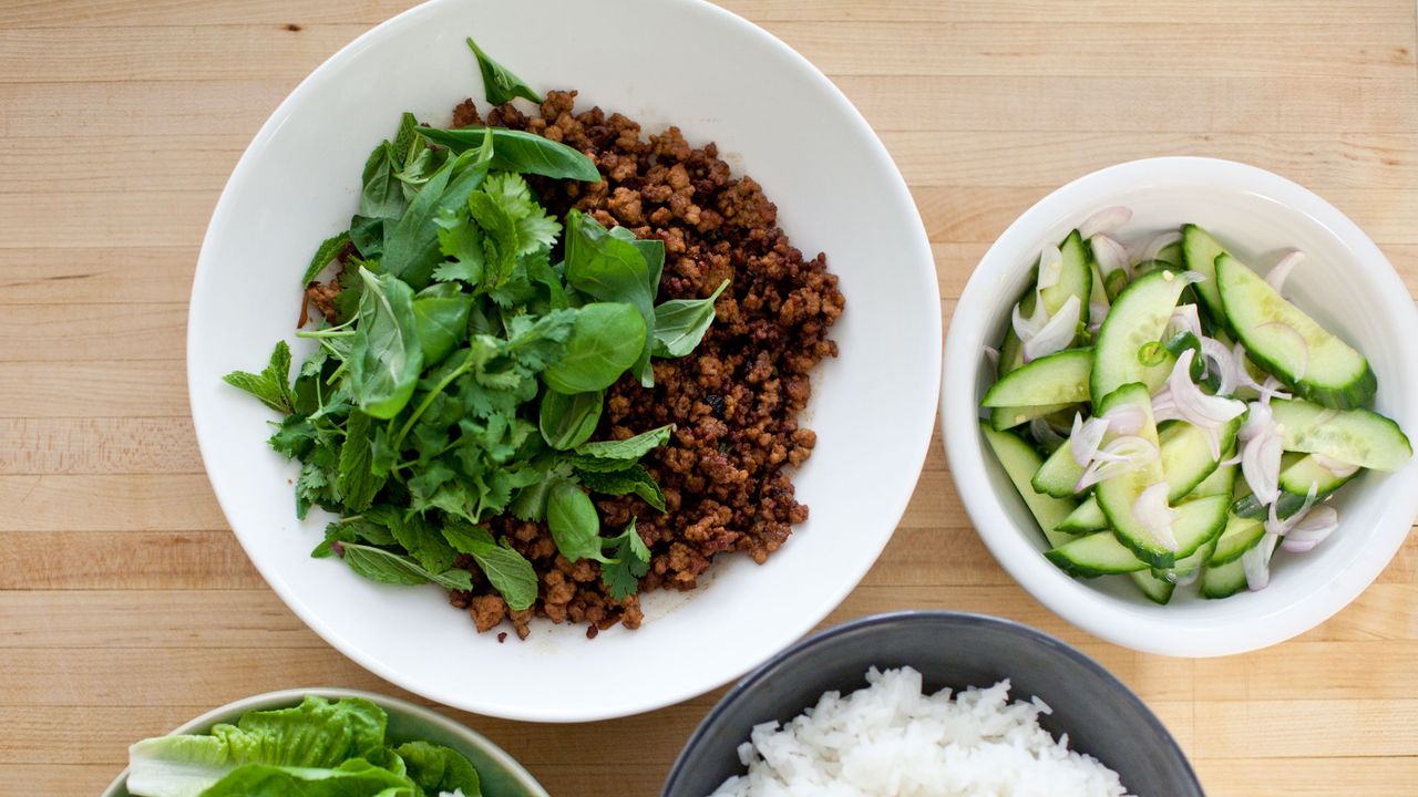 Crispy Thai Pork with Cucumber Salad