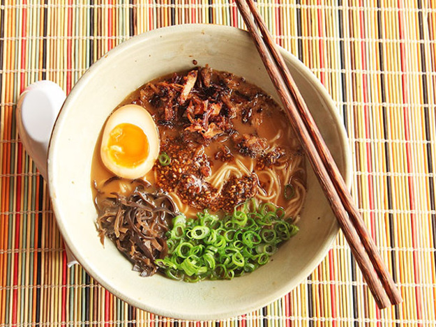 Miso Ramen with Crispy Pork and Burnt Garlic-Sesame Oil