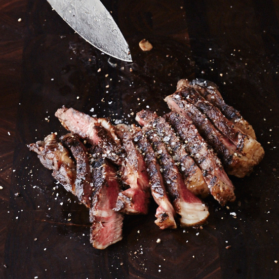 Rib Eye with Brussels Sprouts and Stout Cream Sauce
