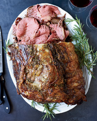 Rosemary-Pepper Beef Rib Roast with Porcini Jus